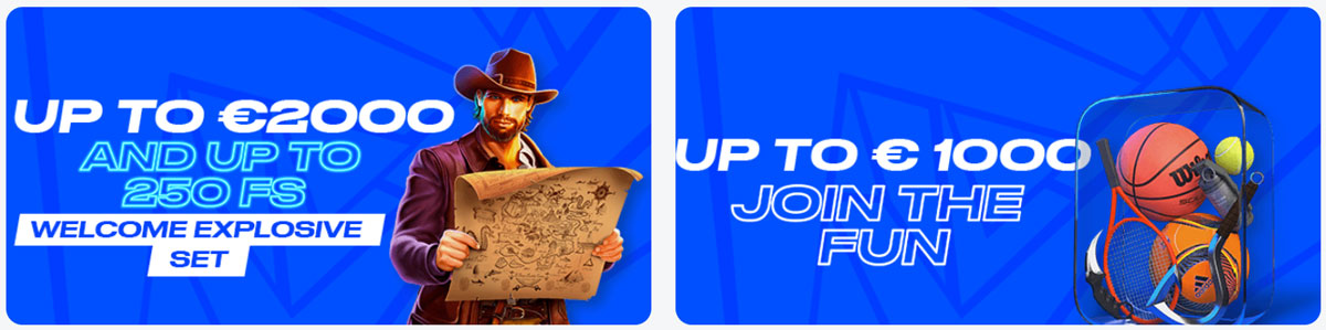 Welcome bonuses for casino and sports