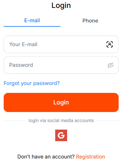 Login and your player panel
